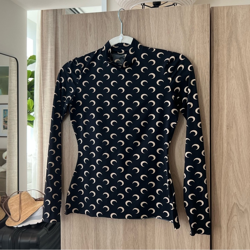 Marine Serre All Over Moon Turtleneck (Black) - Picture 2 of 4